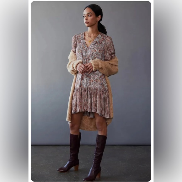 Anthropologie Sabina Flounced Tunic Dress NWT - Picture 3 of 5